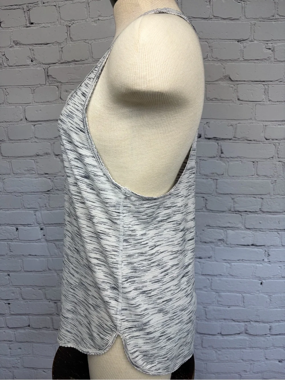 Lululemon 105 F Singlet Athletic Tank Top Tiger Space Dye Black White Sz 6/8